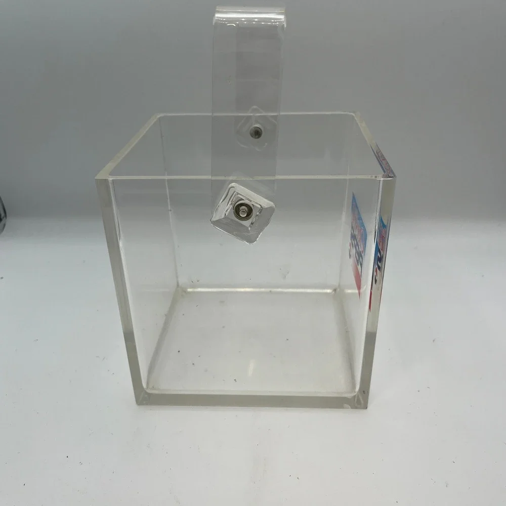 Vtg. Crystal‎ Pepsi Cola Clear Ice Bucket Cooler With Handle Acrylic No Lid READ
